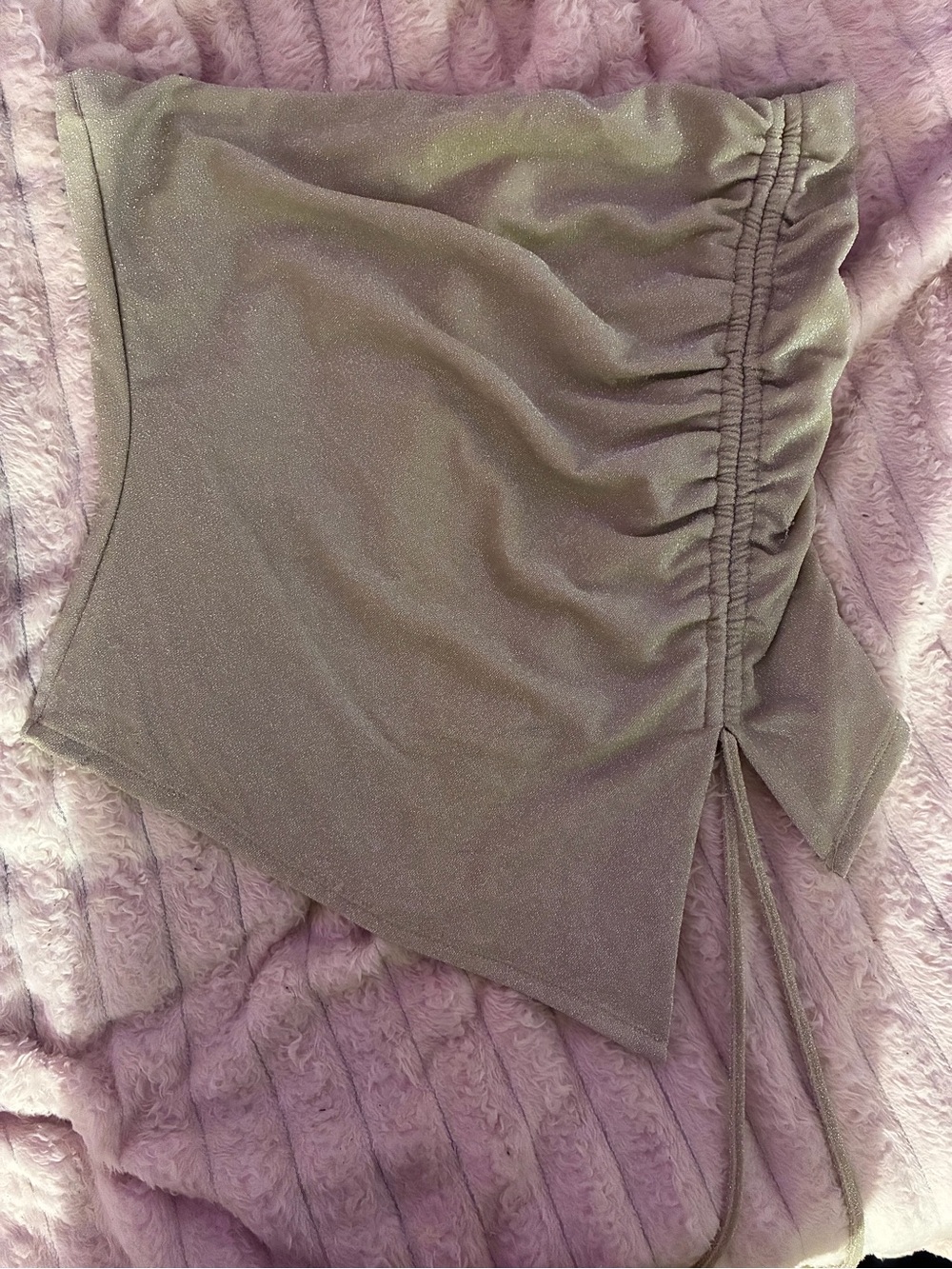 Shimmery top Ruched Side Tie